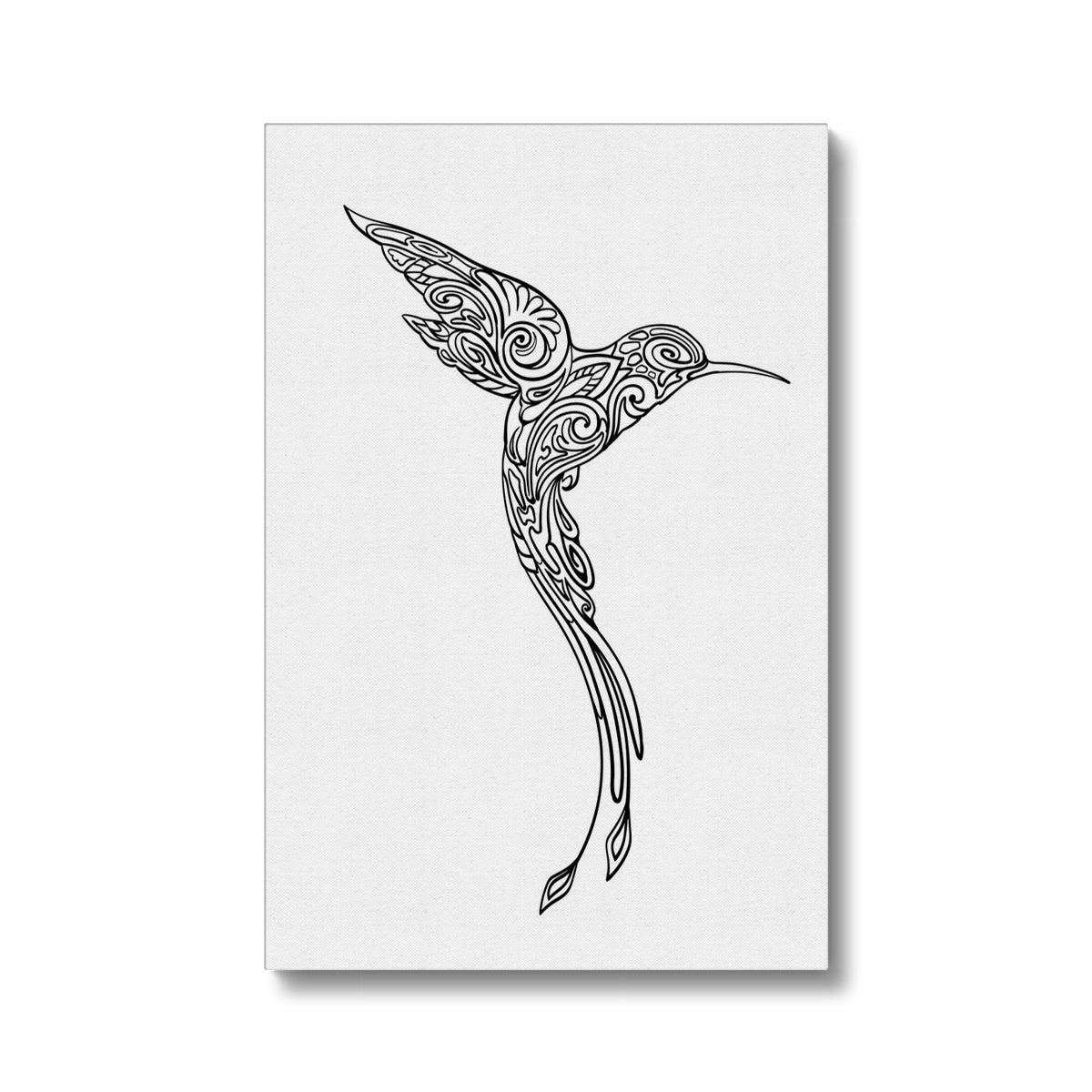 Black & White Hummingbird Canvas