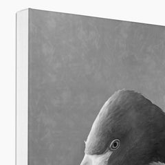 Grayscale Flamingos Couple Portrait Canvas