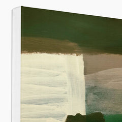 White & Green Abstract Art Canvas