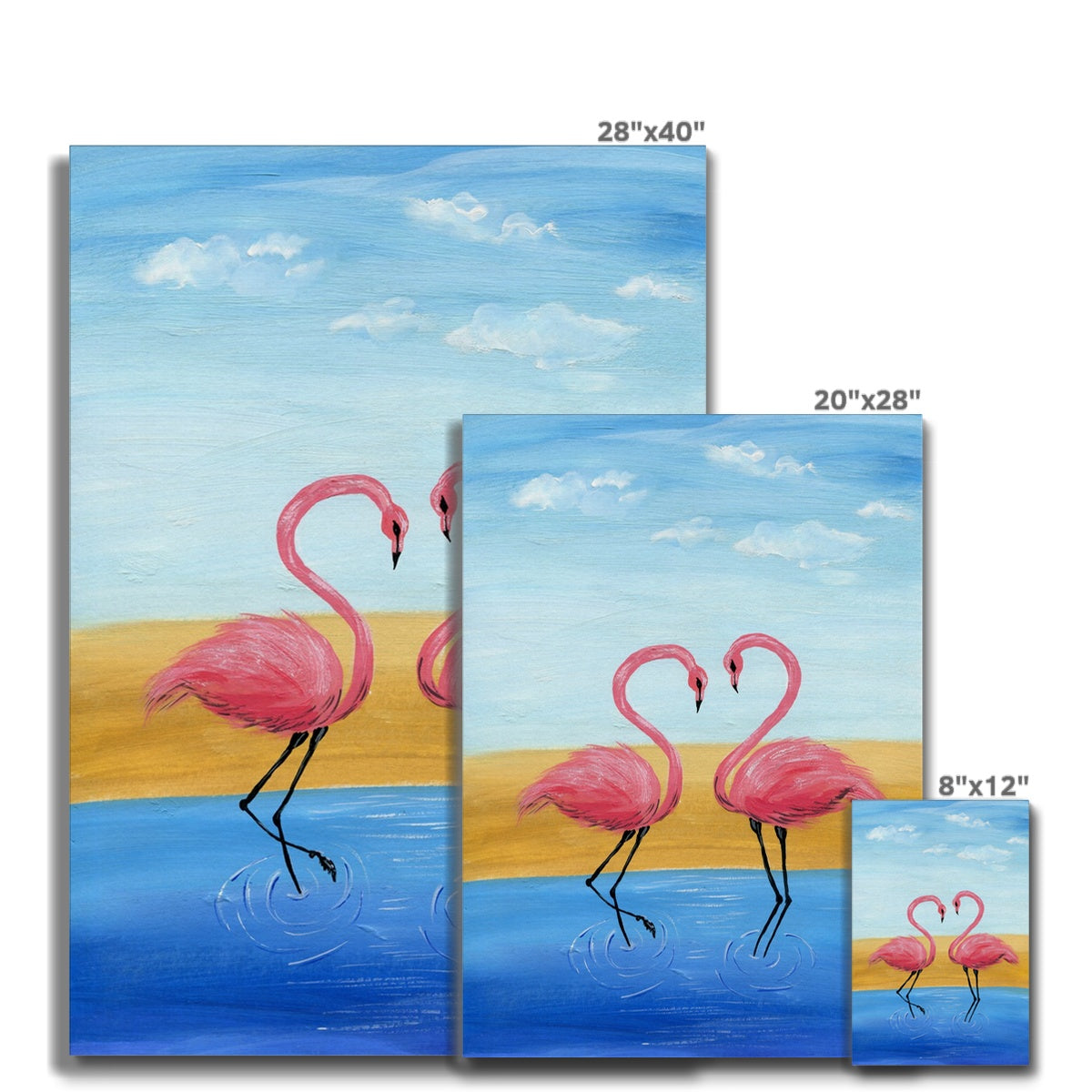 Flamingos In Water Canvas