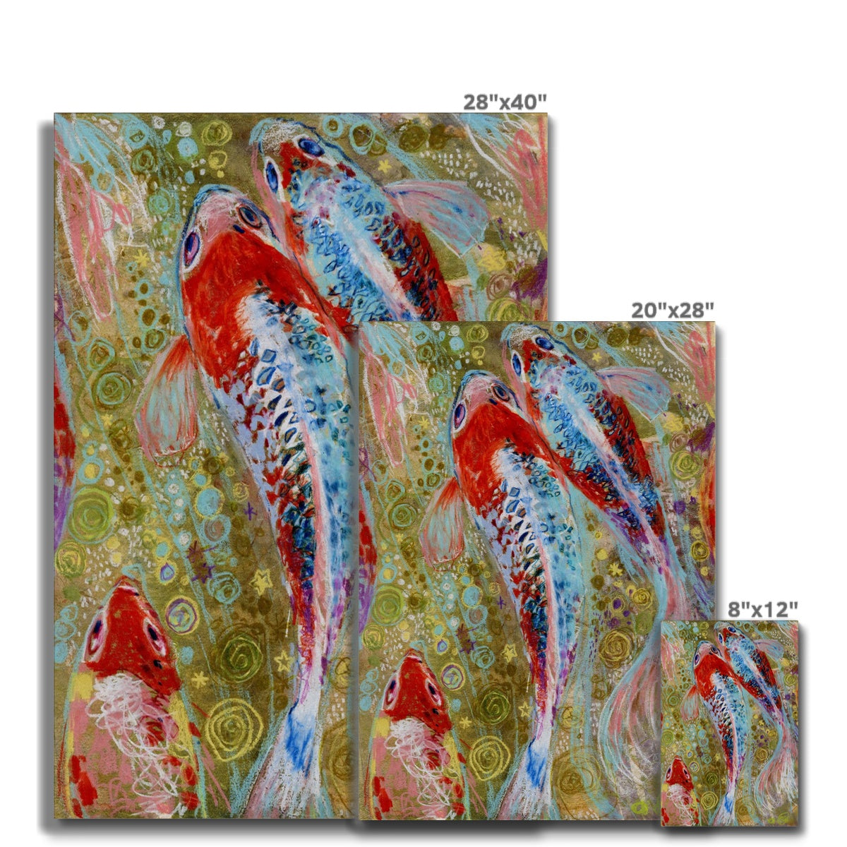 Astonishing Koi Fish Oil Portrait Canvas