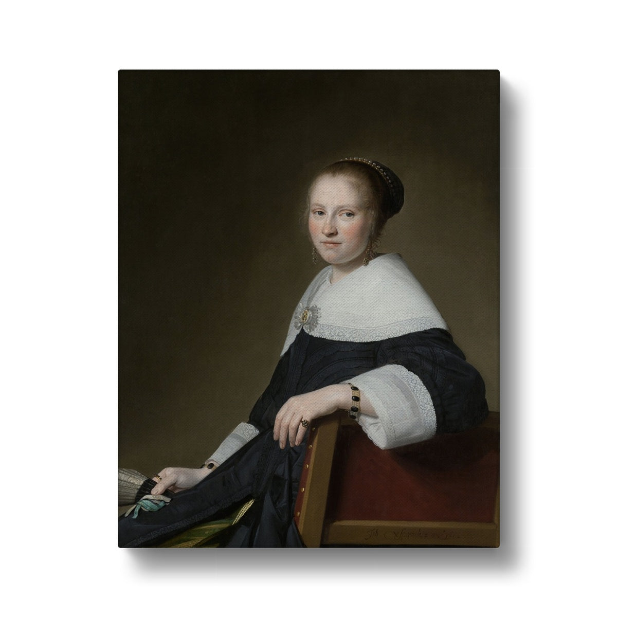 Woman's Portrait, In Rembrandt van Rijn Style Canvas