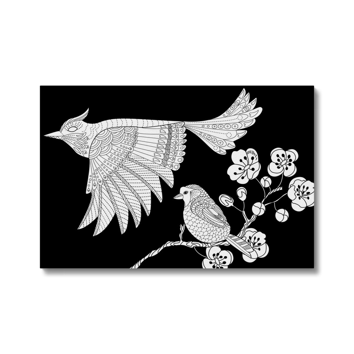 Black & White Birdies Canvas