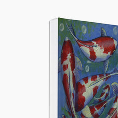 Koi Fish & Water Bubbles Canvas