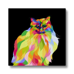 Multicolor Fluffy Cat Canvas