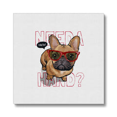 Red Boston Terrier Illustration Canvas