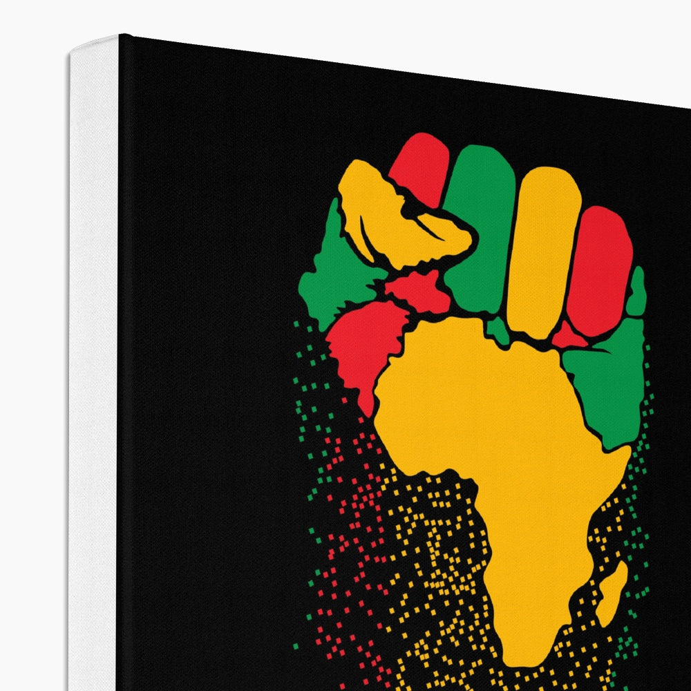 Black History Month Fist Drawing Canvas