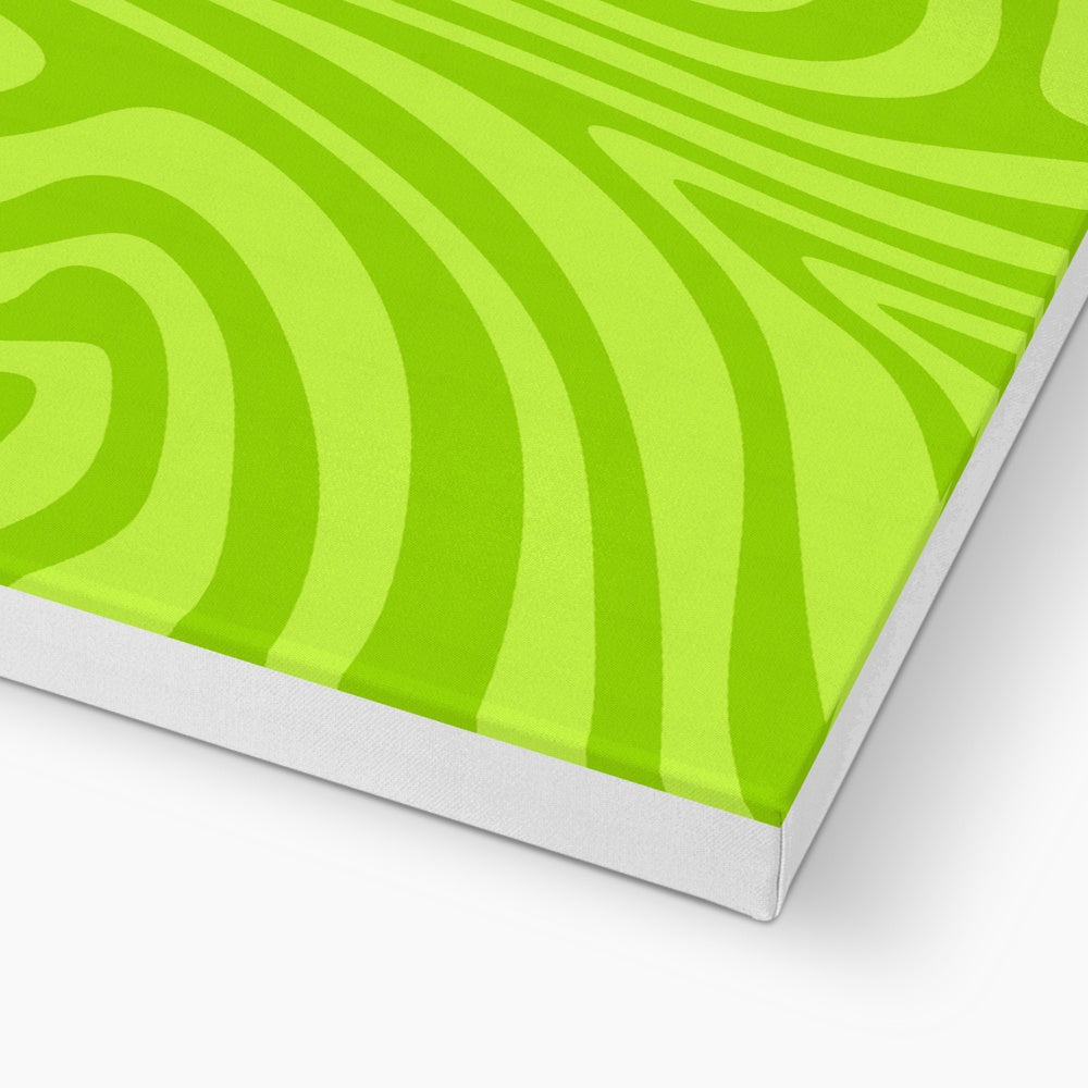 Funky Green Abstract Art Canvas