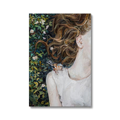 Girl, Sparrow & Garden Canvas