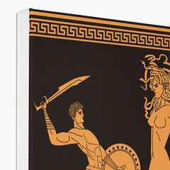 Medusa  & Perseus Black Illustration Canvas