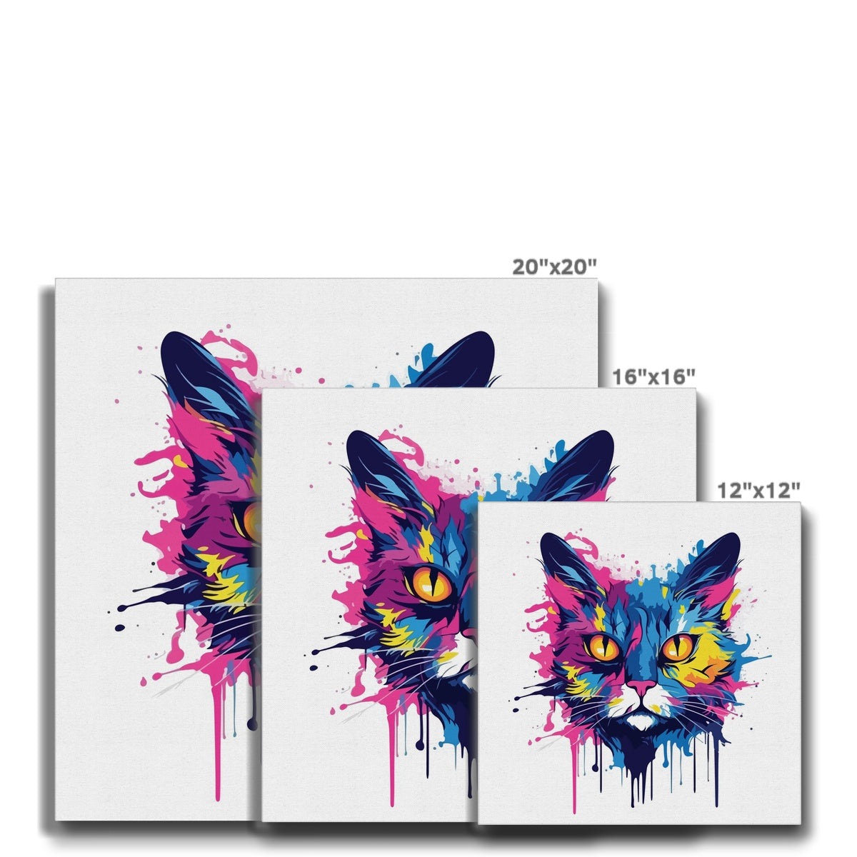 Watercolor Cat Art Canvas