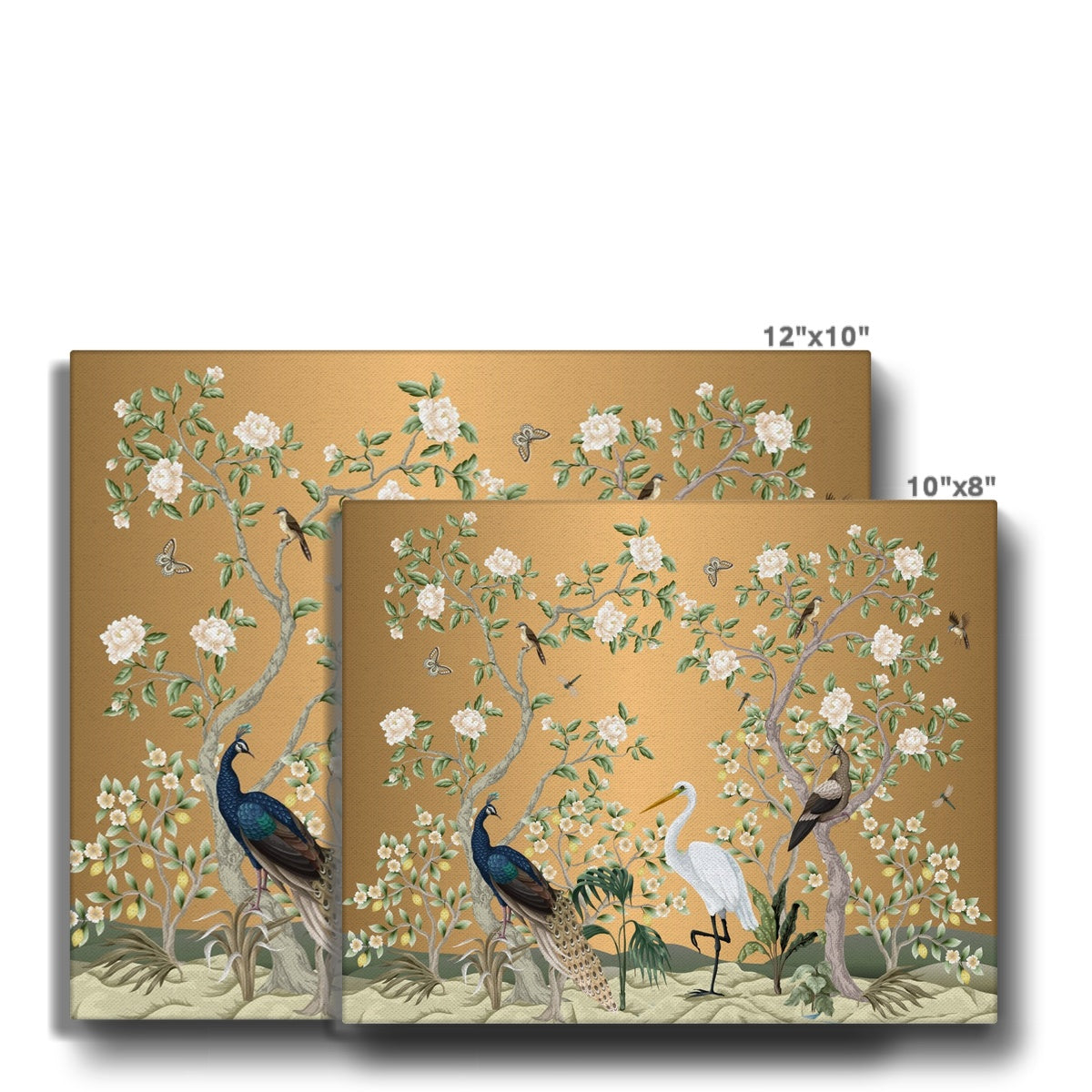 Peacocks & Chinoiserie Wall Art Canvas