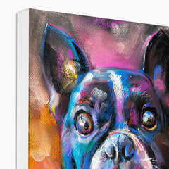 Colourful Bulldog Oil Painting Canvas