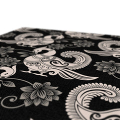 Black & White Peacock Seamless Print Canvas