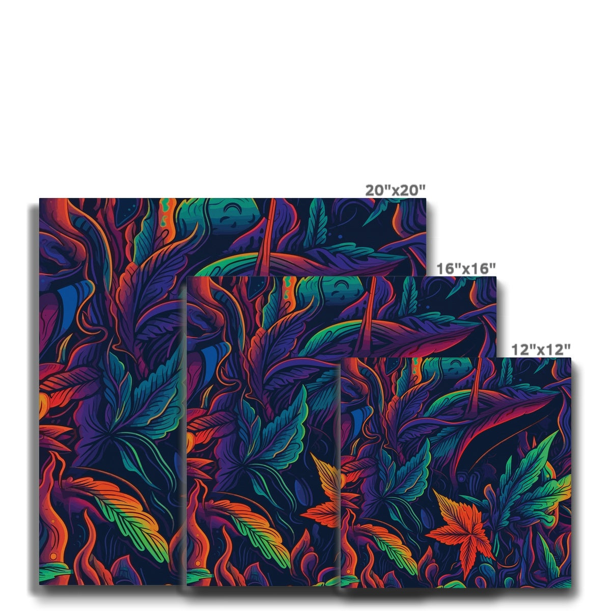 Colorful Marijuana Leaves Art Canvas