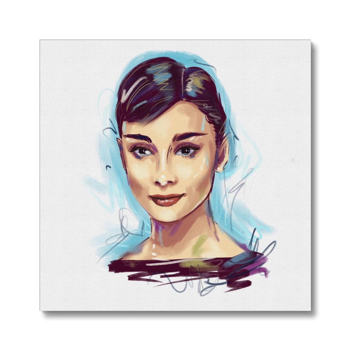 Audrey Hepburn Illustration Canvas