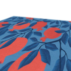 Pomegranates Blue Seamless Print Canvas