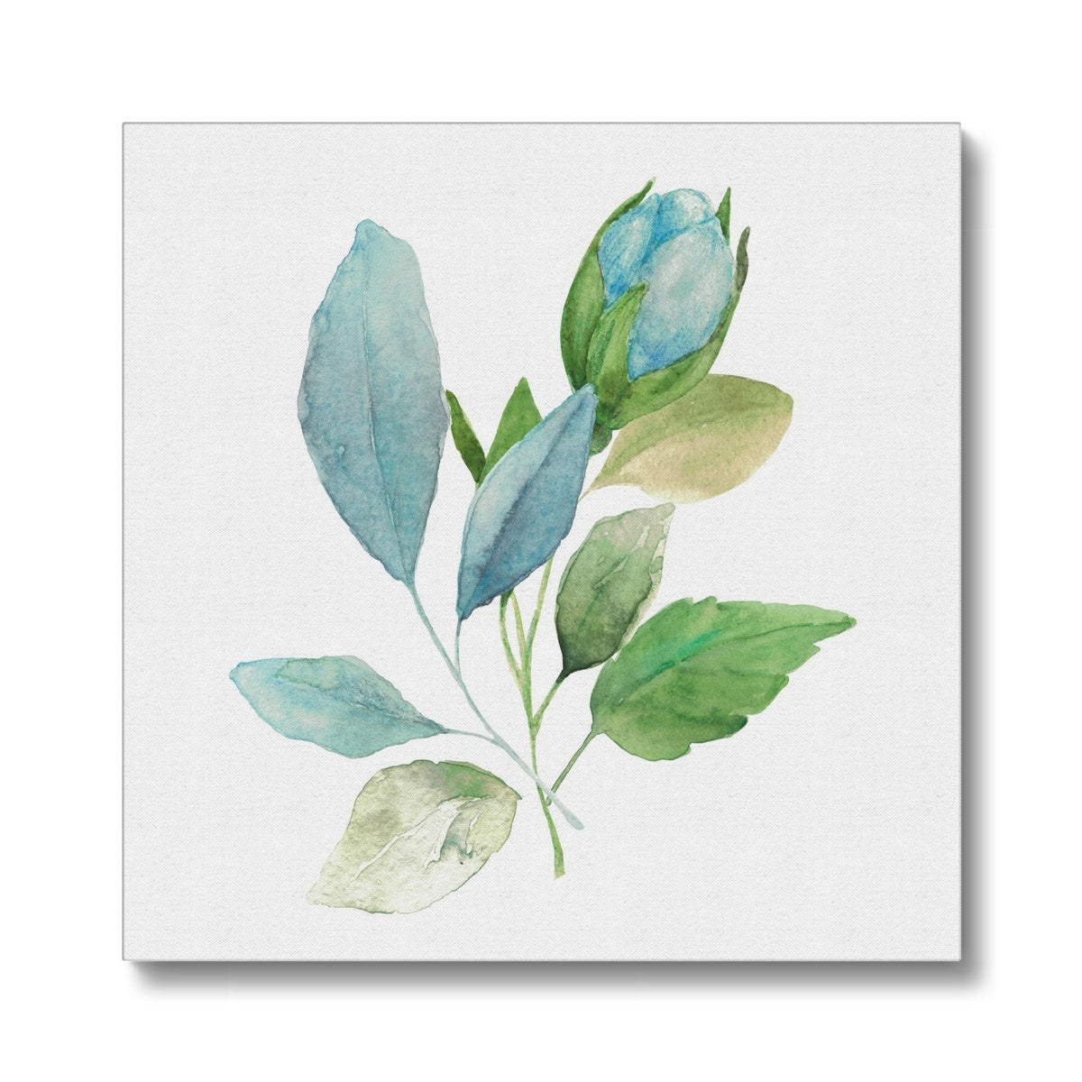 Green & Blue Plant Oil Painting Canvas