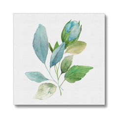 Green & Blue Plant Oil Painting Canvas