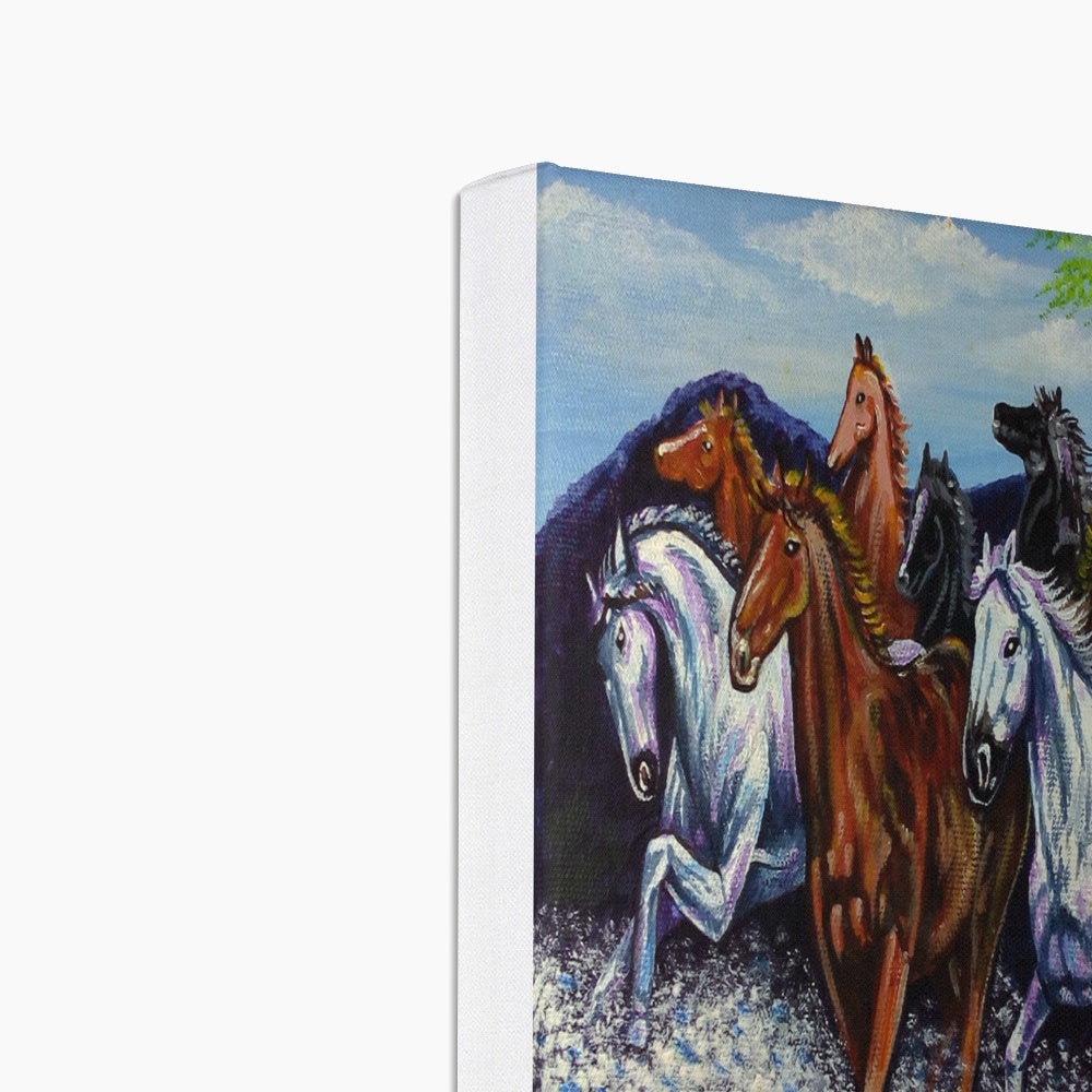 Horse Herd Running Canvas