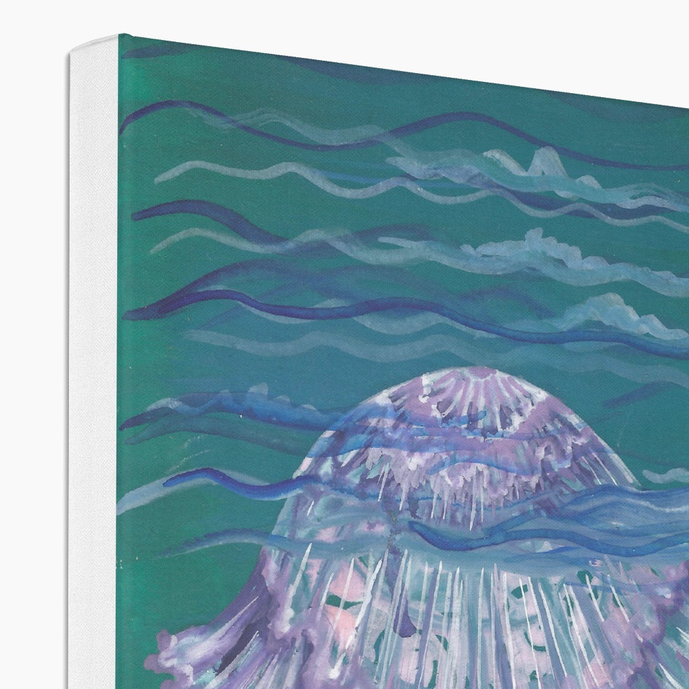 Jelly Fish & Sea-waves Canvas