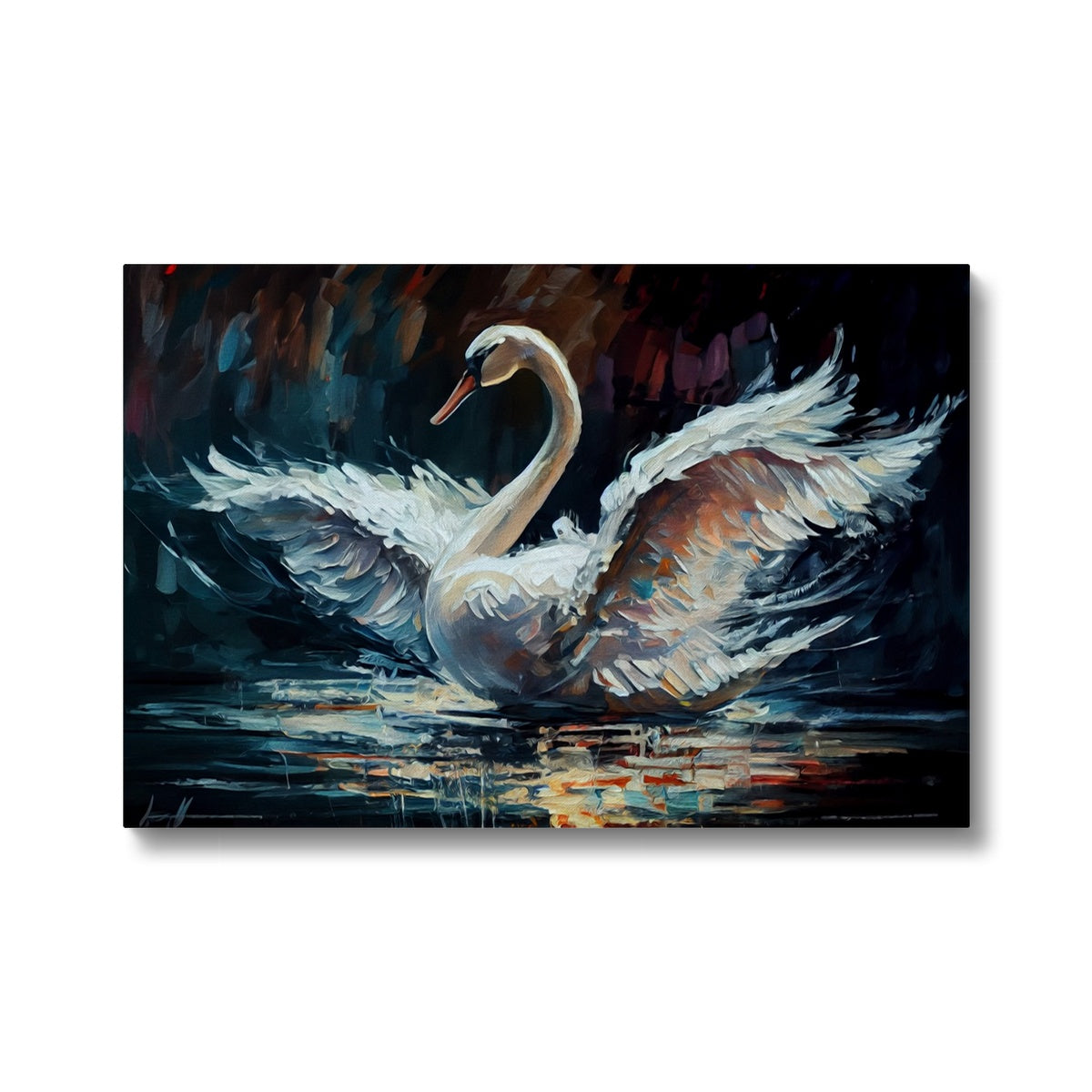 Painting Of Swan's Wings Glory Canvas