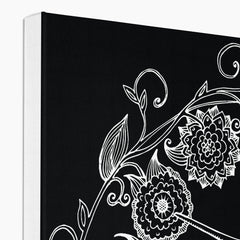 Black & White Hummingbird Illustration Canvas