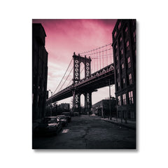 Pink Sky & Dumbo Manhattan Bridge Canvas