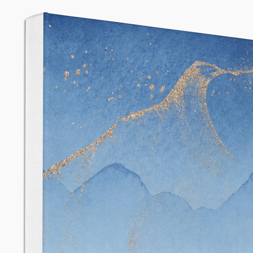 Blue & Gold Wall Art Canvas