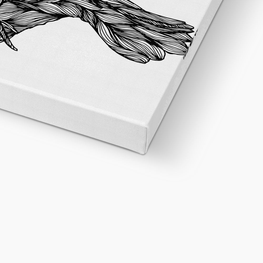 Black & White Hummingbird Portrait Canvas