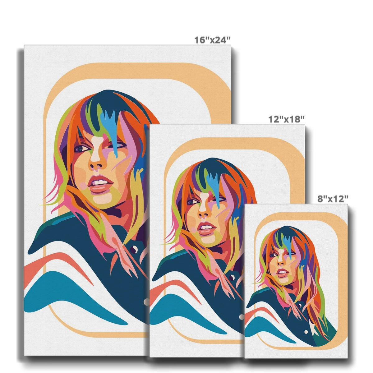 Taylor Swift Multicolour Illustration Canvas