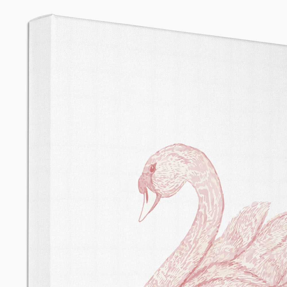 Pink Swan Painting Canvas