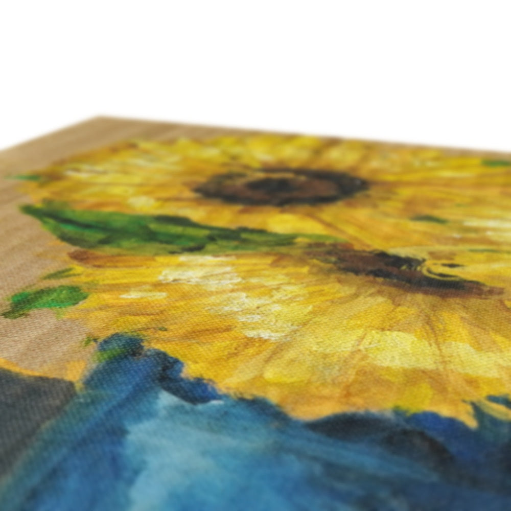 Sunflower In Blue Pot Canvas