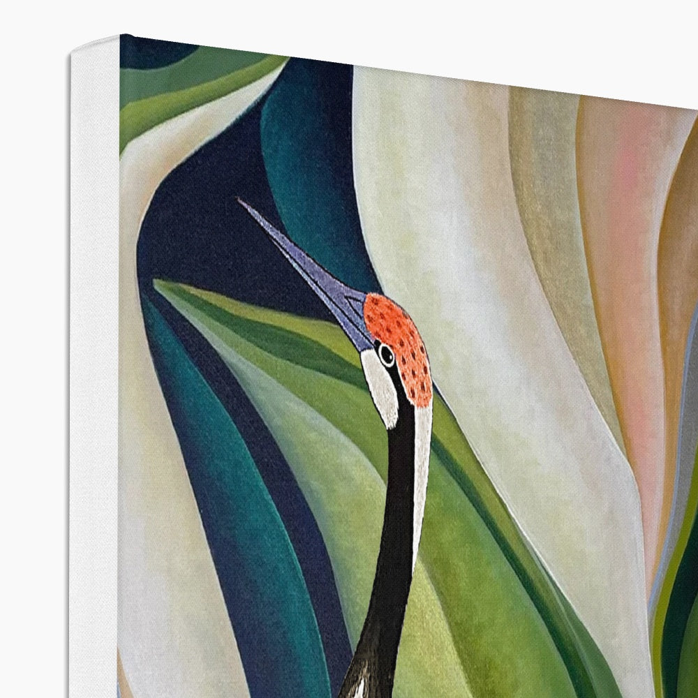 Black Necked Swan Abstract Art Canvas