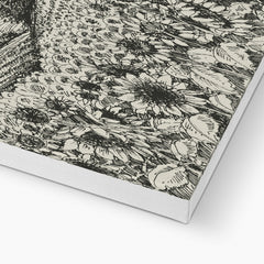 Grayscale Sunflowers Field Canvas