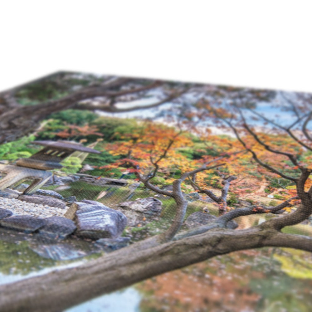 Autumn Trees At Lake Central Art Canvas