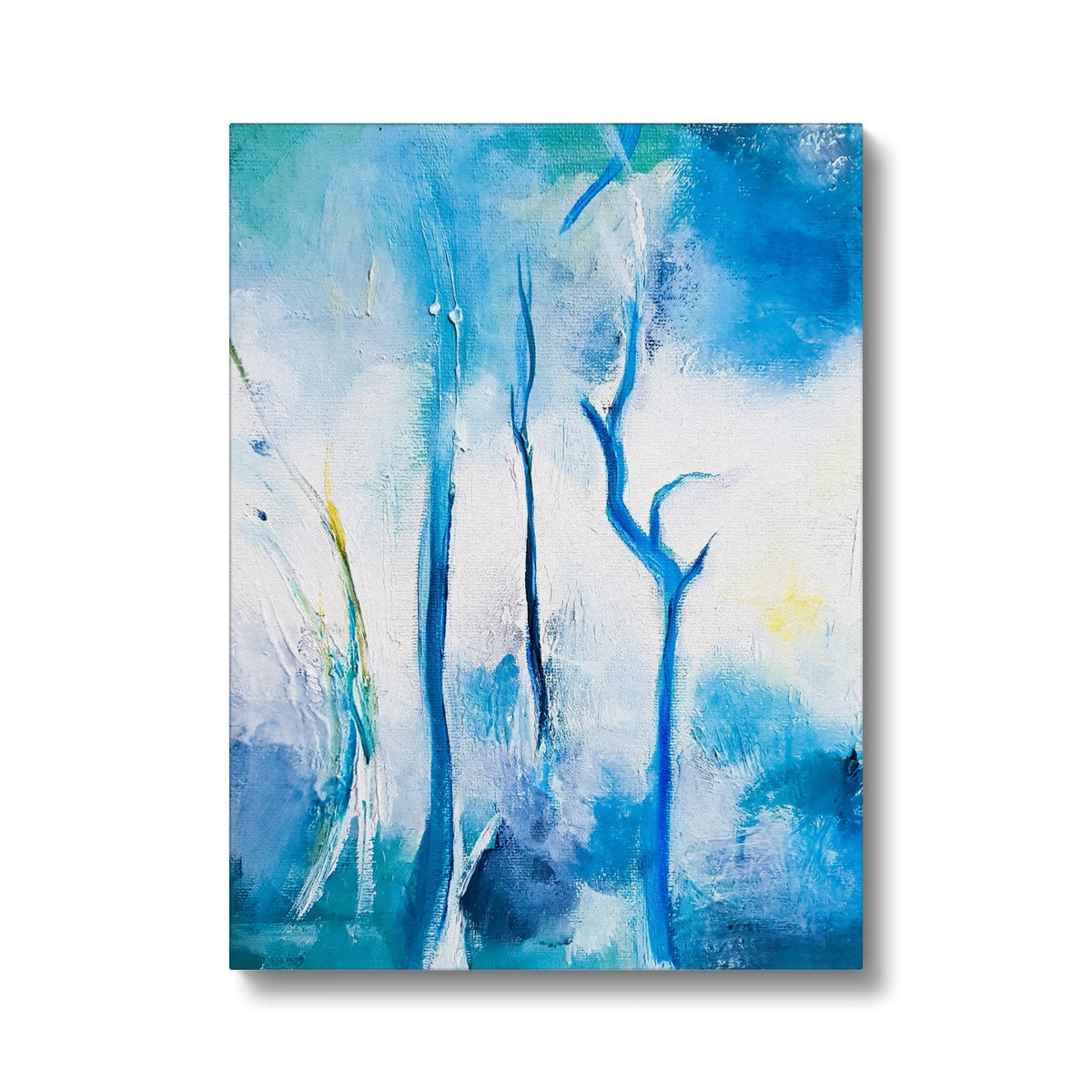 Yellow & Blue Abstract Art Canvas