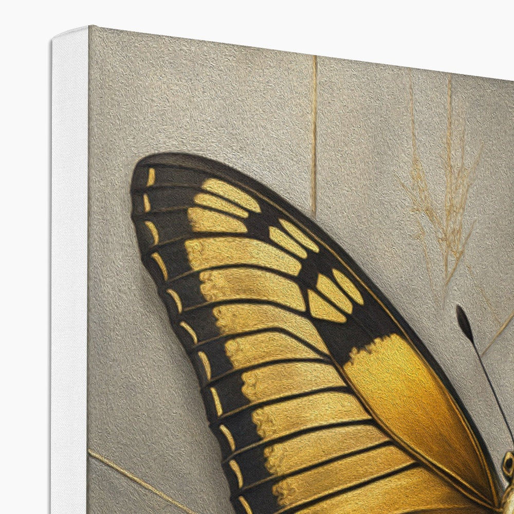 Black & Gold Butterfly Painting Canvas