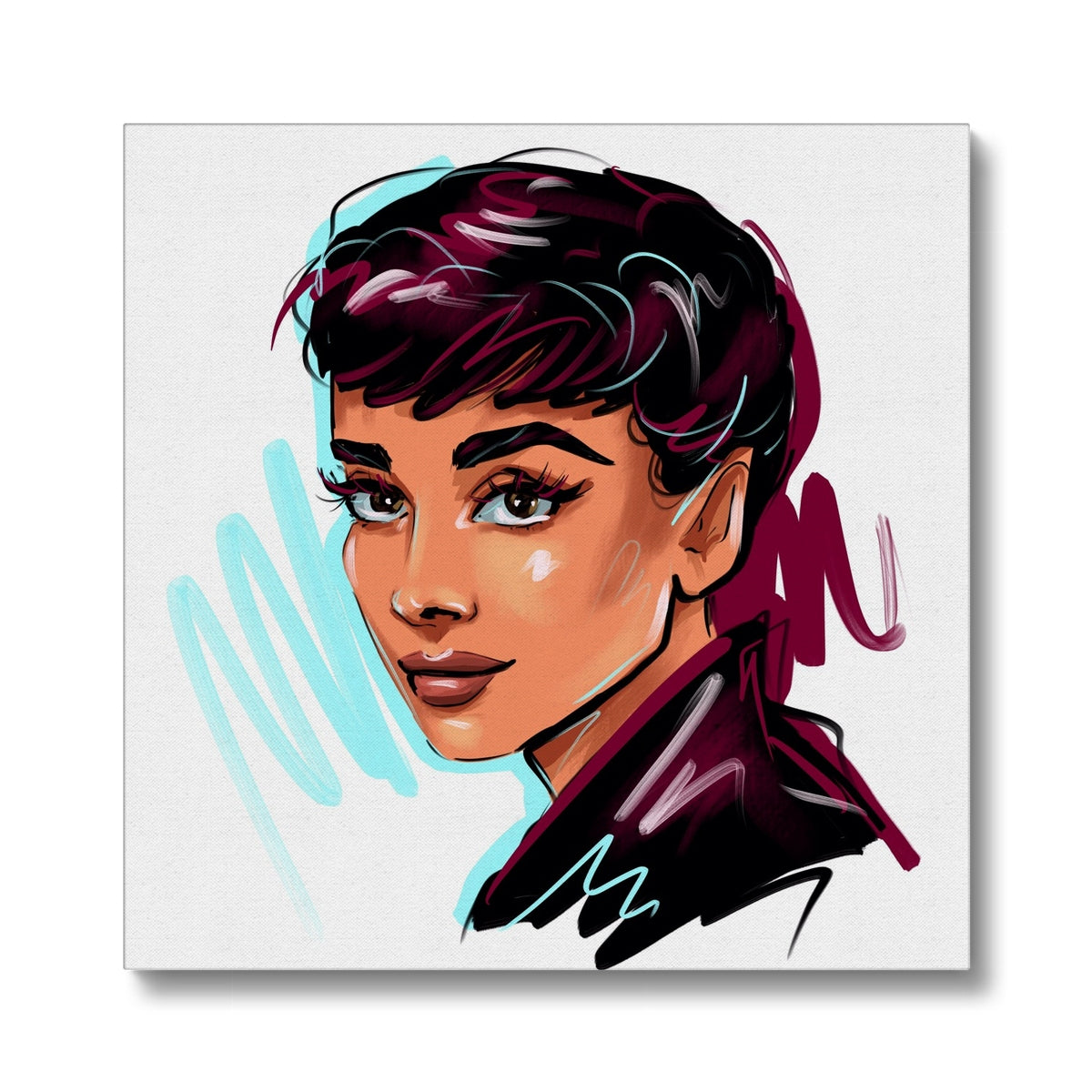 Amazing Audrey Hepburn Illustration Canvas