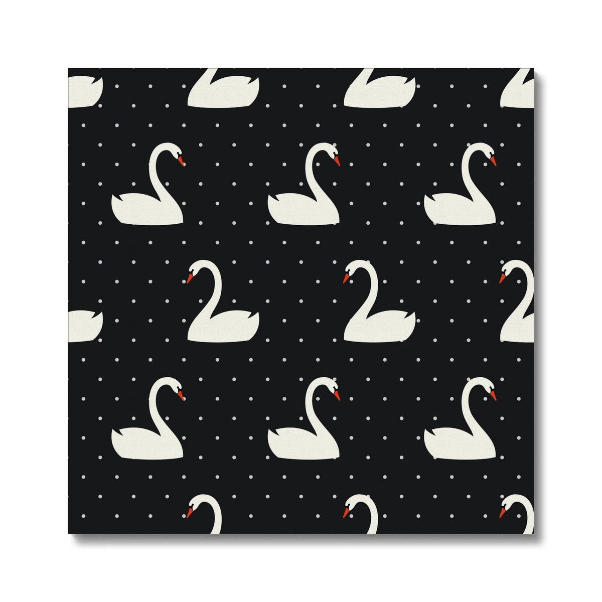 Black & White Swans Seamless Prints Canvas