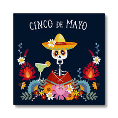 Skull & Cinco De Mayo Art Canvas