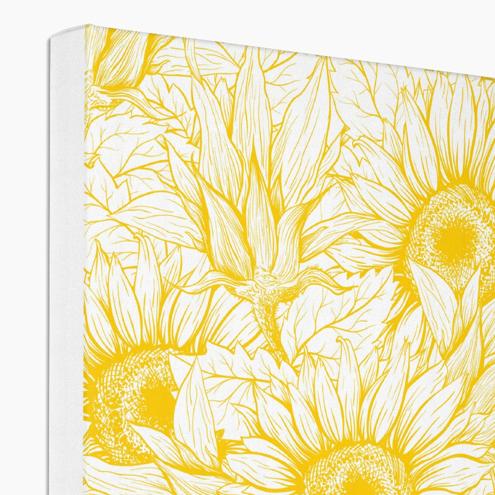 Sunflowers Yellow Sketch Canvas