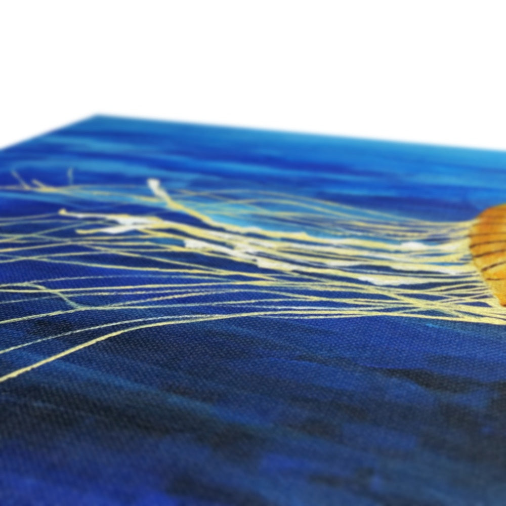 Orange Jelly Fish In Sea Canvas