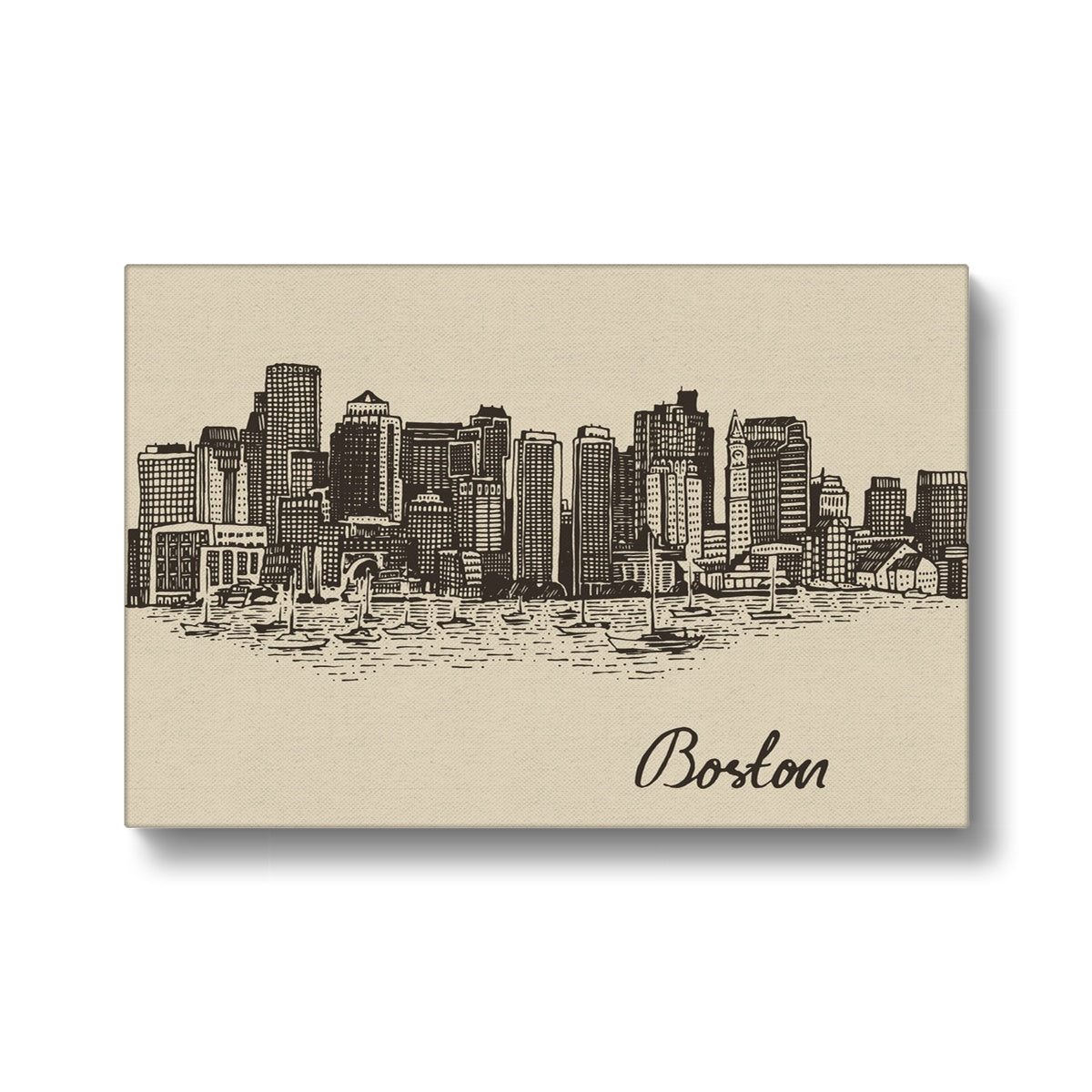 Boston Wall Decor Sketch Canvas