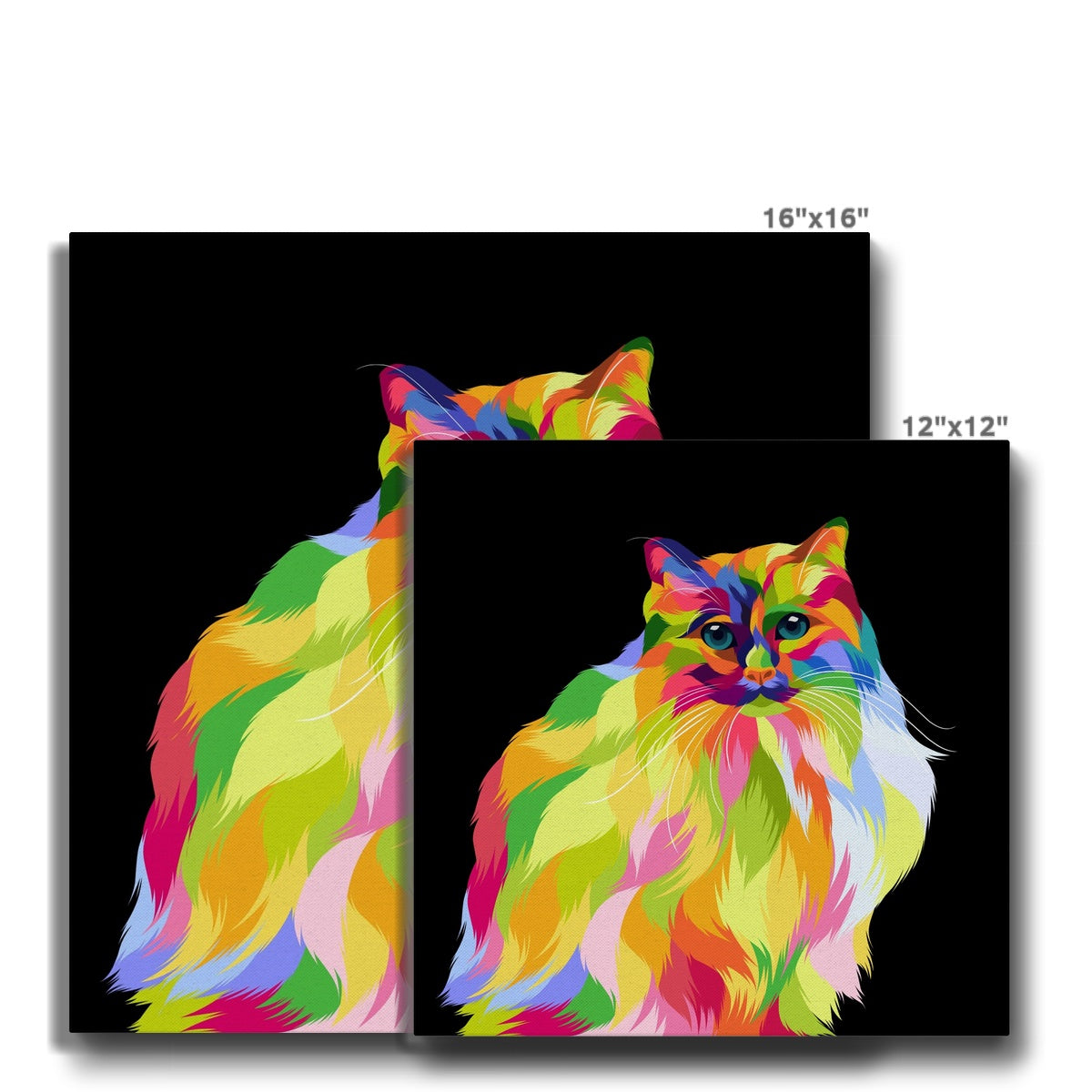 Multicolor Fluffy Cat Canvas