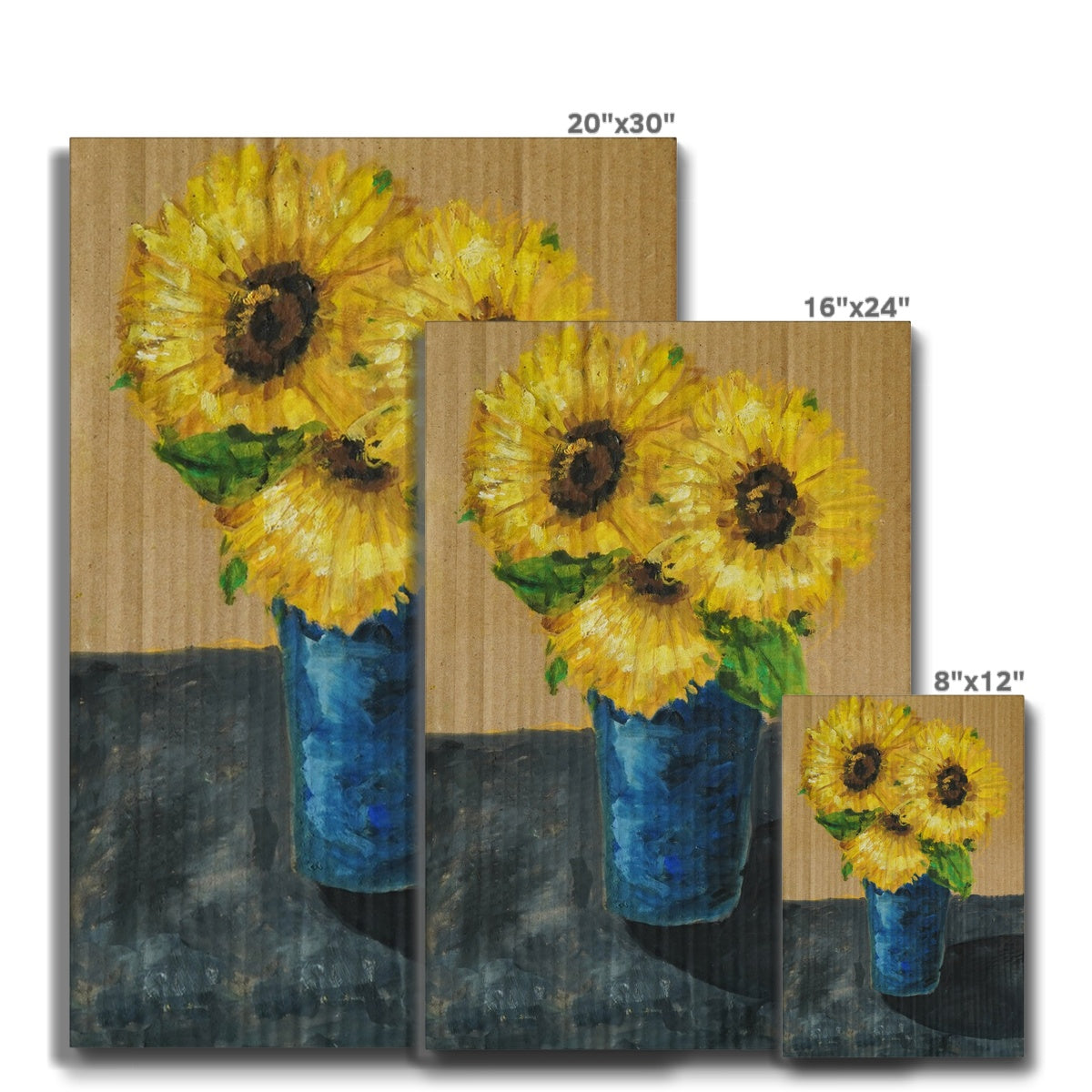 Sunflower In Blue Pot Canvas