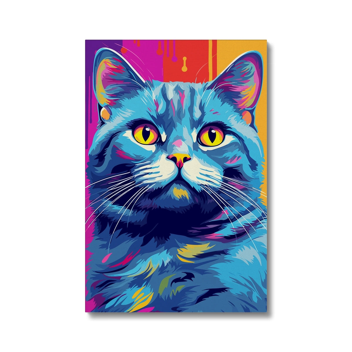 Blue Cat Painting Canvas