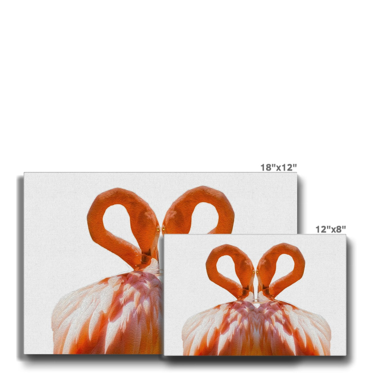 Captivating Flamingos In Heart Canvas