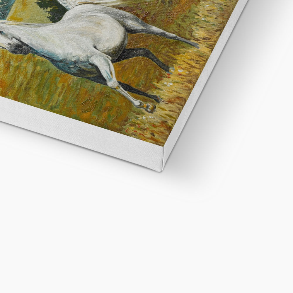 Ethereal White Horse Painting Canvas