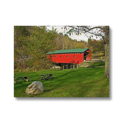 Green Lawn & Arlington Covered Bridge Canvas